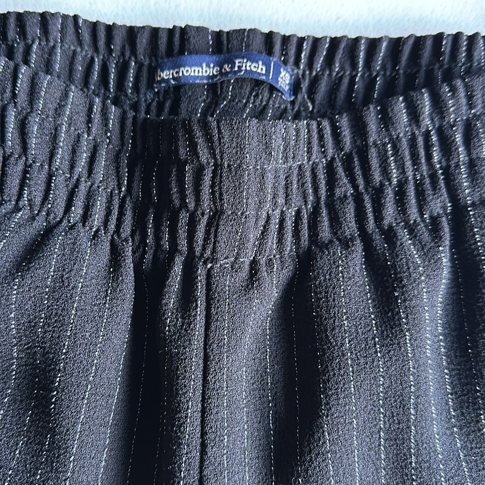 Black Pinstripe Pull-On Trousers - Picture 2 of 3